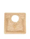 Jacquemus Women Le Petit Carre Spiaggia Rafia Handbag In Natural