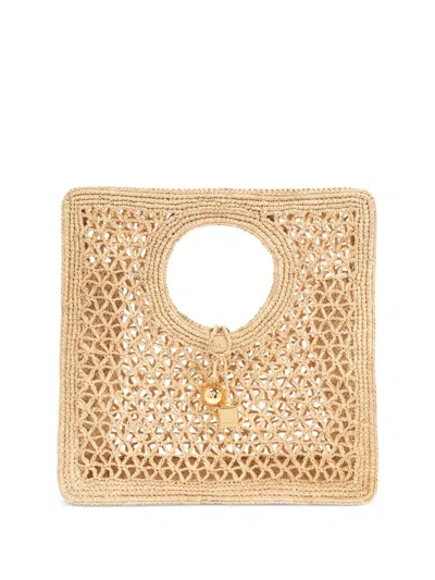 Jacquemus Women Le Petit Carre Spiaggia Rafia Handbag In Natural