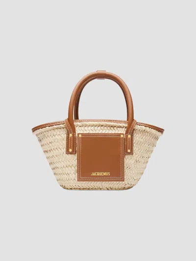 Jacquemus Women's Le Petit Panier Woven Tote Bag In Light Brown