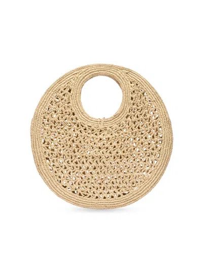 Jacquemus Women's Le Petit Rond Crotchet-knit Raffia Bag In Orange