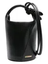 Jacquemus Smooth Leather Le Petit Tournis Bucket Bag In Black