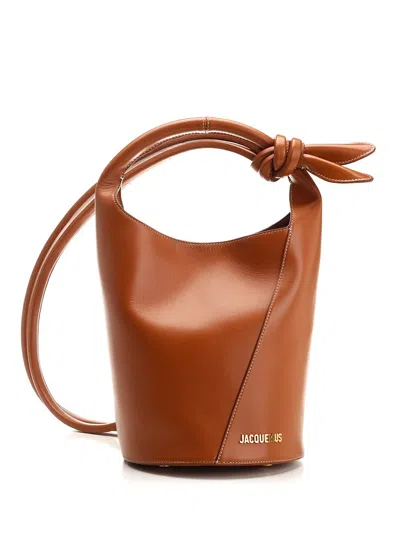 Jacquemus Women "le Petit Tourni" Mini Bucket Bag In Brown