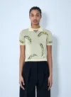 Jacquemus Le Marino V-neck Polo With Playful Banana Print In Yellow