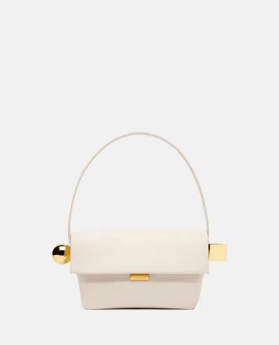 Jacquemus Women Le Rond Carre Leather Shoulder Bag In White