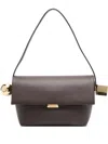Jacquemus Dark Brown Rond Carre Shoulder Bag In Red