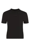 Jacquemus Black Fitted T-shirt With Logo Patch In Stretch Cotton Woman In Black