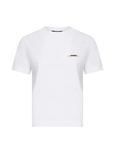 Jacquemus Women Le T-shirt Gros Grain Mc <br/> In White