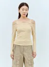 Jacquemus Long Sleeve Lingerie Sierra T-shirt In Nude & Neutrals