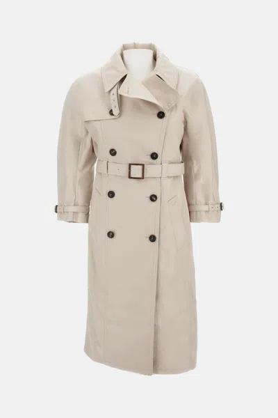 Jacquemus Double-breasted Water-repellent Gabardine Trench Coat In Brown