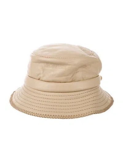 Pre-owned Jacquemus Women's Leather Bucket Hat In Neutrals