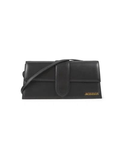 Jacquemus Women's Long Bambino Leather Shoulder Bag In Black