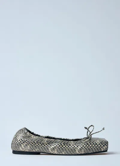 Jacquemus Woman Ballet Flats Light Grey Size 6 Leather In Gray