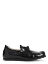 Jacquemus Batto Loafers Croco Embossed Leather Glossy In Black