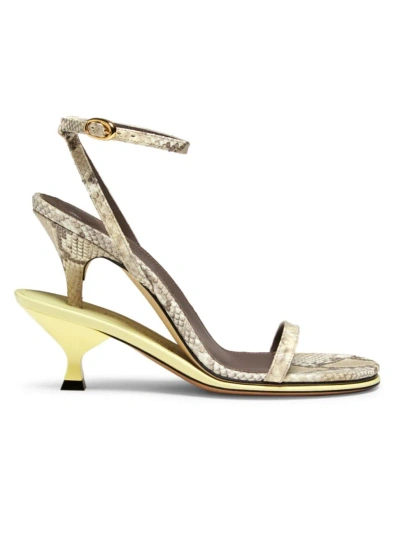 Jacquemus Women's Les Doubles 100mm Leather Sandals In Yellow
