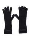 Jacquemus Logo Design Long Length Ribbed Gloves In Black