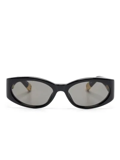 Jacquemus Women Les Lunettes Ovalo Oval Sunglasses In Black