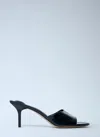 Jacquemus 70mm Leather Open-toe Mules In Black