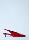 Jacquemus Women Les Slingbacks Cubisto B Kitten Heels In Red