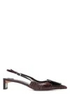 Jacquemus Pointed Toe Slingback Pumps With Textured Calf Leather