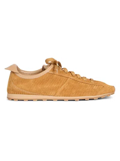 Jacquemus Les Tennis Sneakers In Soft Crocodile-embossed Suede In Brown