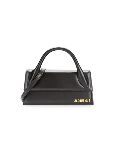 Jacquemus Women's Logo Leather Shoulder Bag In Black