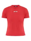 Jacquemus Ribbed Neckline Crew Neck Short Sleeves In Red