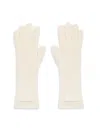 Jacquemus Ribbed Wool Gloves With Grosgrain Logo Detail In White