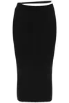 Jacquemus La Jupe Pralu Ribbed-knit Midi Skirt In Black