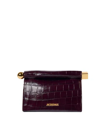 Jacquemus Women Maroon Rond Carre Clutch In Pattern