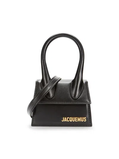 Jacquemus Women's Mini Le Chiquito Leather Two Way Tote In Black