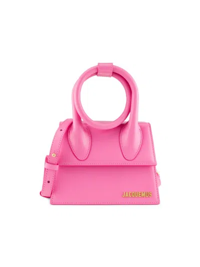 Jacquemus Women's Knot Chiquito Leather Top Handle Bag In Pink