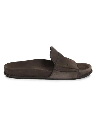 Jacquemus Women's Mocassin-style Suede Slides In Brown