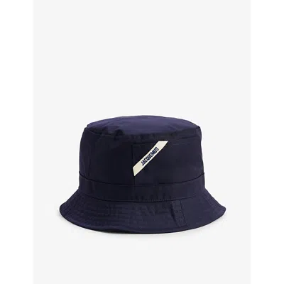 Jacquemus Womens Navy Le Bob Ovalie Shell Bucket Hat