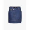Jacquemus Denim La Jupe De-nmes Mini Skirt In Navy/tabac