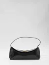 Jacquemus Curved Gold Handle Shoulder Bag In Black