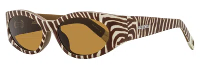 Jacquemus Women's Ovalo Sunglasses Jac4s 011 Brown Zebra 55mm In Multi