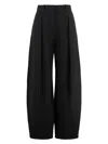 Jacquemus 'le Pantalon Paseo' Black Pants With Belt Loops And Wide Leg In Black