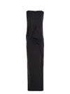 Jacquemus La Robe Peplo Black Long Dress With Square Neck And Cut-out Detail On The Side In Viscose Blend Woma