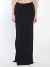 Jacquemus Floor-length Black Skirt With Subtle Side Slit In Black