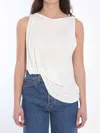 Jacquemus Le Haut Peplo White Top With Square Neck And Cut-out On The Side In Viscose Blend Woman