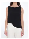 Jacquemus Le Haut Peplo Black Top With Square Neck And Cut-out On The Side In Viscose Blend Woman In Black