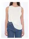 Jacquemus Le Haut Peplo White Top With Square Neck And Cut-out On The Side In Viscose Blend Woman In White
