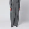 Jacquemus Women's Pleated Wool Trousers In Gray