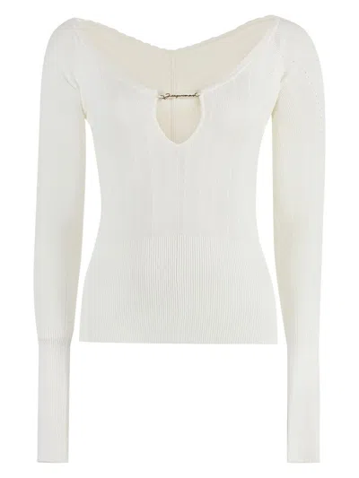JACQUEMUS WOMEN'S PRALÃ¹ KNITTED VISCOSA-BLEND TOP