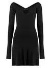 Jacquemus Womens Black Logo-plaque Slim-fit Knitted Mini Dress In Black