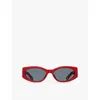 Jacquemus The Ovalo Logo Sunglasses In Red