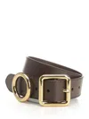Jacquemus Brown Calfskin Belt With Polished Gold-tone Accents In Brown
