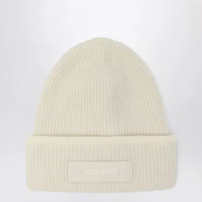 Jacquemus Women's Ribbed Wool Hat Ivory In White