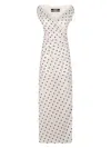 Jacquemus Rita Draped Gathered Polka-dot Crepe De Chine Maxi Dress