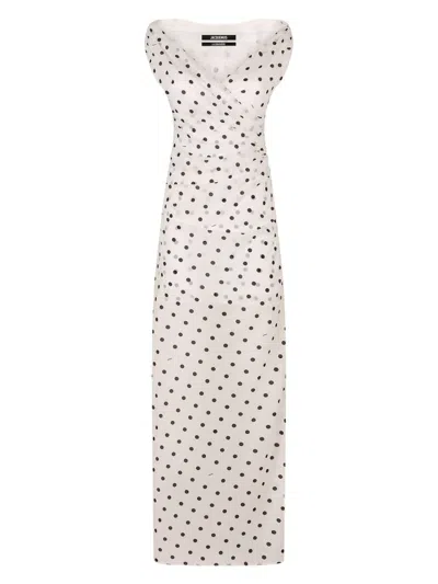 JACQUEMUS WOMEN'S RITA POLKA DOT PRINT LONG DRESS